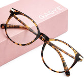 Gaoye Tea Leopard blue light glasses front view reduce screen glare while stylish