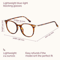 Gaoye Tea Leopard blue light glasses close-up lens amber tint near-clear color viewing