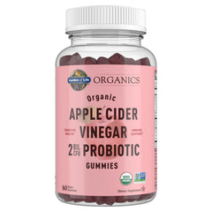 Garden of Life ACV Probiotic Gummies bottle front shows convenient daily wellness.