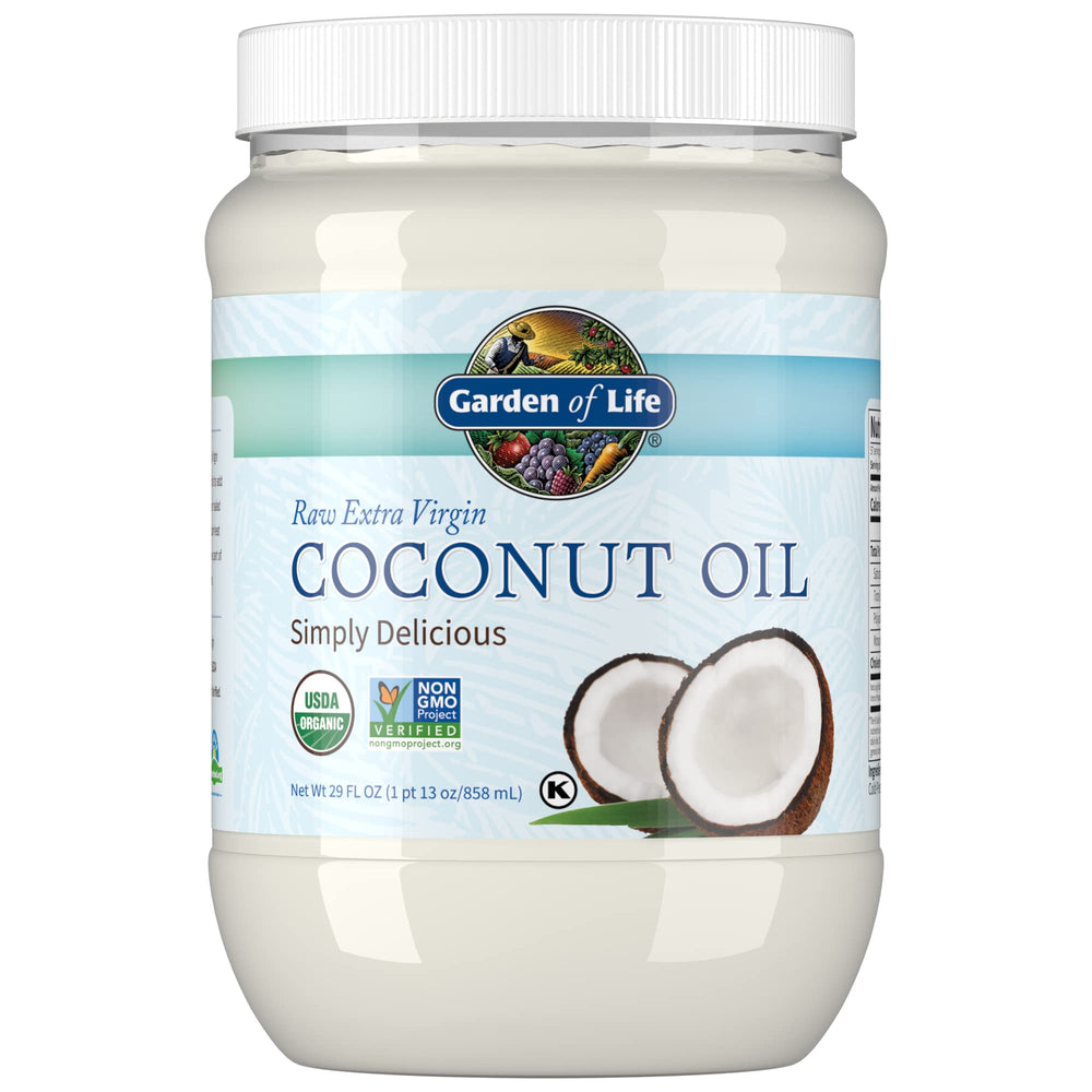 Garden of Life coconut oil raw extra virgin jar for pure cooking and skin care