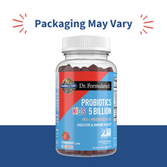 Close-up of Garden of Life Dr Formulated 5B CFU gummies showing probiotic count.