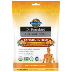 Garden of Life Dr. Formulated Organic Fiber Powder citrus jar for daily prebiotic support