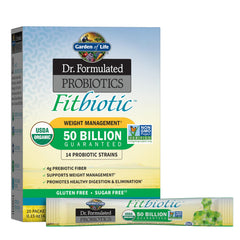 Garden of Life Fitbiotic weight management packet front with 50B CFU