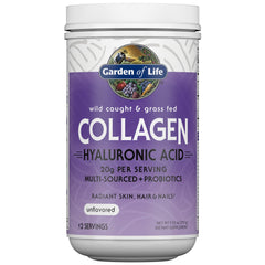 Garden of Life Marine-Grass-Fed Collagen bottle highlights premium ingredients for daily beauty support.