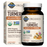 Garden of Life Organics extra-strength turmeric bottle front for daily inflammatory support