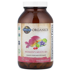 Garden of Life Organics Women 40+ tablets closeup showing convenient capsules.