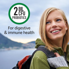Garden of Life probiotic B. lactis per serving visible on label supporting digestive comfort.