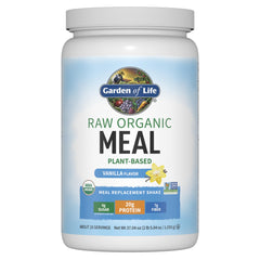 Garden of Life Raw Organic Meal Vanilla scoop for a protein-rich meal replacement