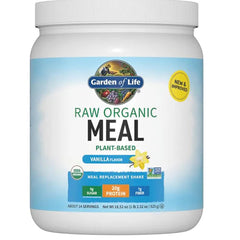 Garden of Life Raw Organic Meal vanilla shake in water demonstrating quick, satisfying nutrition
