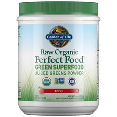 Garden of Life Raw Organic Perfect Food apple bottle ready to pour for daily greens