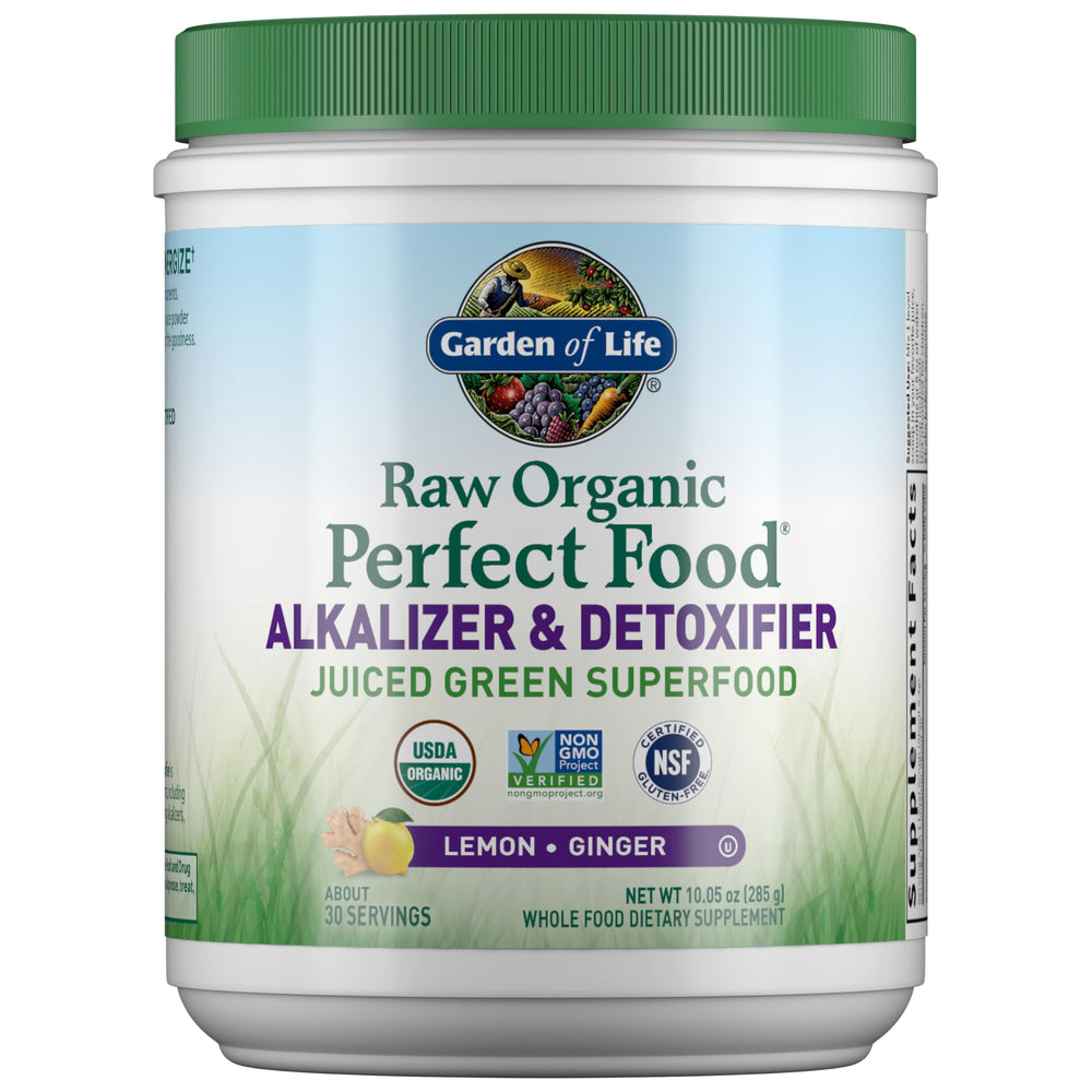 Garden of Life Raw Organic Perfect Food jar front—greens powder for daily vitality