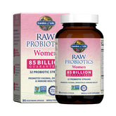 Garden of Life Raw Probiotics Women bottle close-up highlighting 85B cultures for gut balance