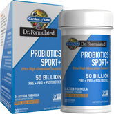 Garden of Life Sport Probiotics bottle with capsules for daily gut health support.