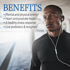 Closeup of Vitamin Code Men capsules emphasizing easy daily use