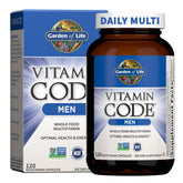 Garden of Life Vitamin Code Men bottle front label showing complete nutrient blend for daily energy