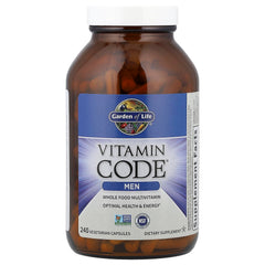Vitamin Code Men’s label closeup reveals ingredients and certifications.