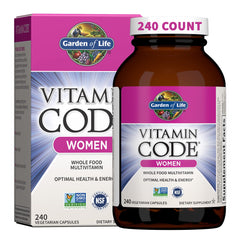 Garden of Life Vitamin Code Women bottle for daily wellness.