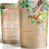 Gardenika Flamma-tea leaf close-up showcases organic blend for daily wellness