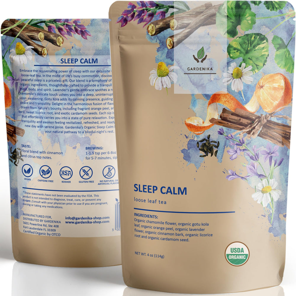 Gardenika Sleep Tea loose-leaf bundle of chamomile and lavender for a calming evening ritual