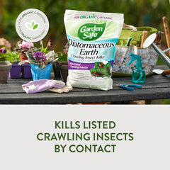 Garden Safe dusting granules on outdoor plants for crawling insects.