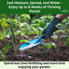 GardenWise arborvitae and shrub fertilizer granules promote steady root health.