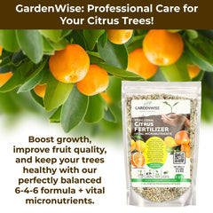 GardenWise Citrus Fertilizer granules provide slow release nourishment between waterings