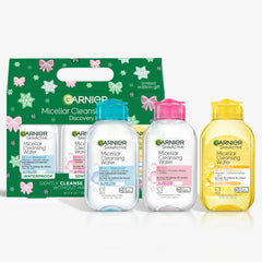 Garnier Micellar Water Original formula bottle, gentle makeup removal for all skin types.
