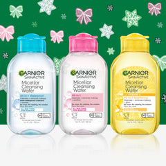 Garnier Waterproof Micellar Water bottle, removes waterproof makeup efficiently in one step.