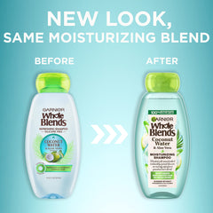 Illustration of coconut water and aloe vera ingredients in Garnier blend for hydration