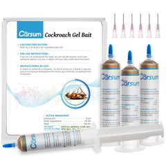 Garsum Cockroach Gel Bait box front with four 30 g syringes for versatile control.
