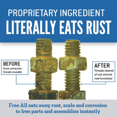 Gasoila Free All applying action to rusted hardware for easier release