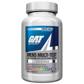 GAT SPORT Men's Multi + Test bottle front view for daily immune support and athletic nutrition.