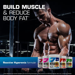 GAT SPORT Nitraflex Burn Tropic Thunderburst label highlighting energy-boosting formula.