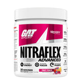 GAT SPORT Nitraflex jar-front shows bold branding for an energy boost during workouts.