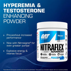 GAT SPORT Nitraflex label close-up showing Nitrosigine and potency.