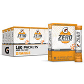 Gatorade G Zero orange box front for sugar-free hydration during workouts.
