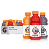 Gatorade G Zero Fruit Punch bottle for zero-sugar hydration during workouts.