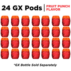 Gatorade Gx Pods Fruit Punch label close-up emphasizes carb and electrolyte support.