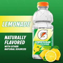 Gatorade Lower Sugar bottle on bench demonstrates a lower sugar option for endurance sessions.