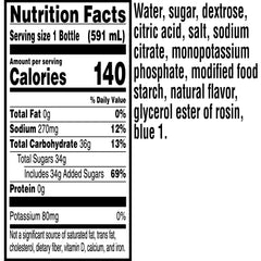 Close-up of Glacier Freeze 20oz bottle showing icy color and label.