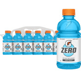 Gatorade Zero Cool Blue 12oz bottle – sugar-free hydration for workouts.