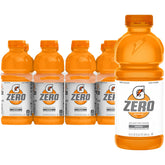 Gatorade Zero Orange bottle front view for sugar-free hydration during workouts.