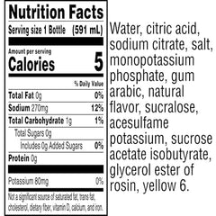 Gatorade Zero Orange nutrition facts close-up showing electrolytes for balance.