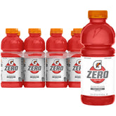Gatorade Thirst Quencher Zero Sugar Fruit Punch 20oz bottle on court supports hydration after activity.