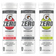 Gatorade Zero Tablets variety pack front view supports hydration choices.
