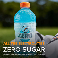 Gatorade G Zero Watermelon Splash bottle supports electrolyte replenishment after training.