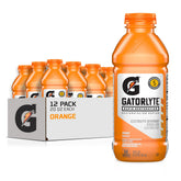 Gatorlyte orange 20oz bottle front view for quick hydration on the go.