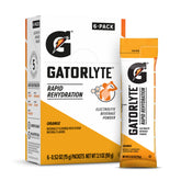 Gatorlyte Orange powder stick six-pack for rapid hydration.