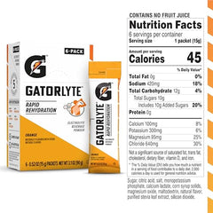 Gatorlyte orange powder stick opened for quick mix.