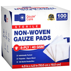 Gauze Care non-woven sterile gauze pads 4x4 for absorbent, soft wound care